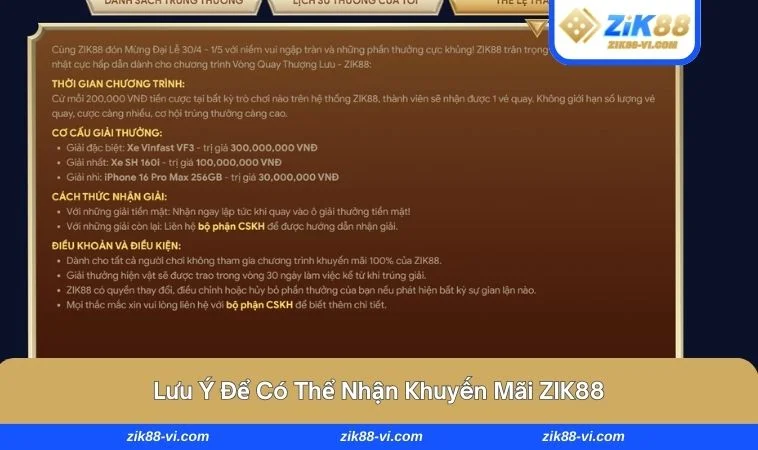 Hãy đọc kỹ các nội dung của chương trình khuyến mãi ZIK88