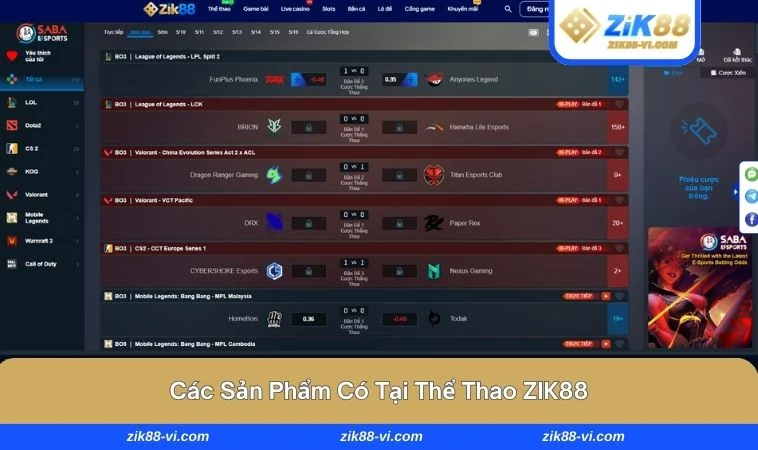 Đa dạng các môn để cược dễ dàng